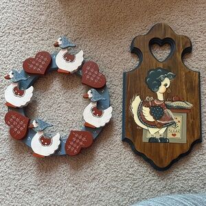Vintage Country Style Goose and Heart Decor Set